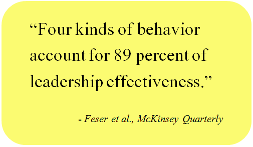 four kinds of behavior account for 89% of leadership effectiveness