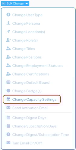 Manage Teams Capacity Settings