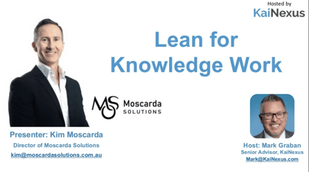 Lean for Knowledge Workers Webinar Recording