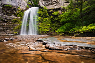 Eagle Cliff Falls, at Havana Glen Park in the Finger Lakes Region of New York State.