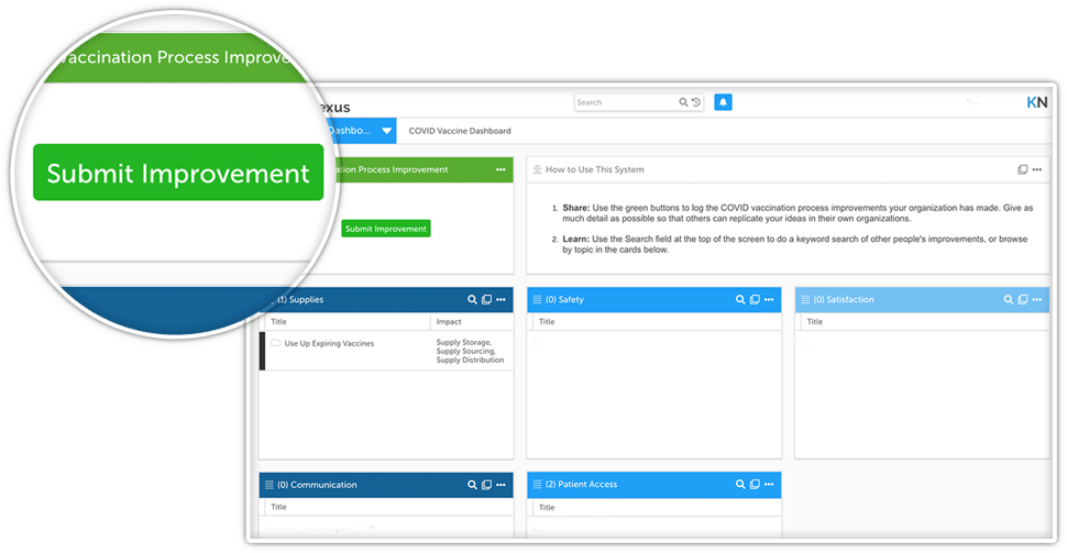 VacciNexus Dashboard with Zoom