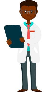 Doctor with a clipboard