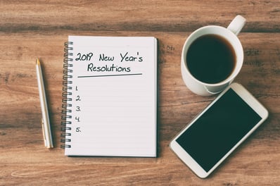 New Year's Resolutions on Desk