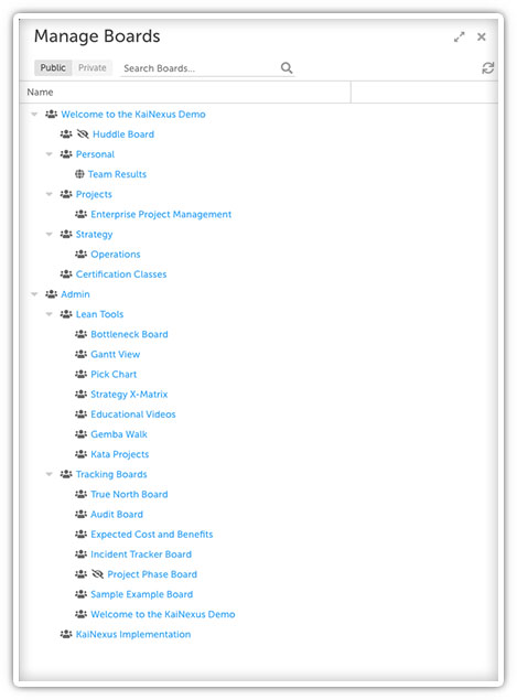 Manage Boards in KaiNexus