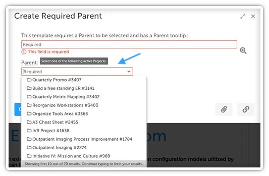 Customize Parent Field